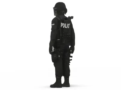 SWAT Tactical Soldier 3D Model Rigged Game Ready Special Forces Low-poly 3D model