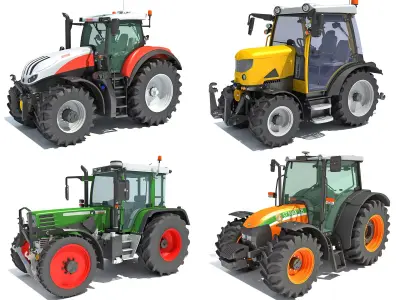 Farm Tractor Collection 3D Model Pack