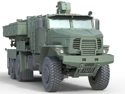 TOS 2 Multiple rocket launcher    Low-poly 3D model