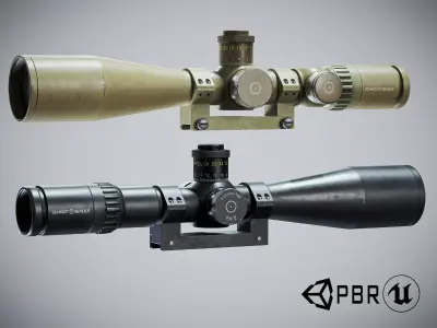 Scope Schmidt and Bender Sight low-poly 3d model Low-poly 3D model