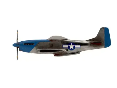 American P-51 Mustang WW2 Fighter Low-poly 3D model