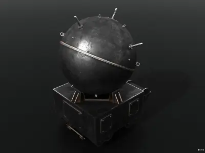 Naval mine Low-poly 3D model