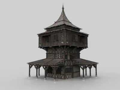 Medieval house fantasy 09  Low-poly 3D model