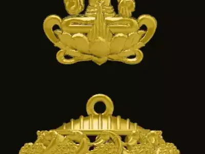 jumka pair of gold ornaments 3D print model purchase