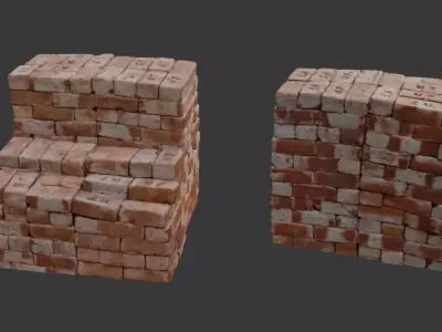  Stack of Bricks Scan Low-poly 3D model
