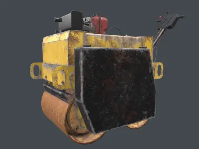 Mini Road Roller Low-poly 3D model