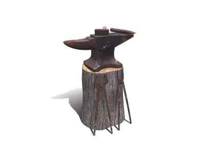 Old Rusty Anvil Set Low-poly PBR Low-poly 3D model
