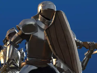 Medieval Shield Low-poly 3D model 2