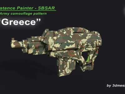 Greece - Army Camouflage Pattern - SBSAR Material 3D model