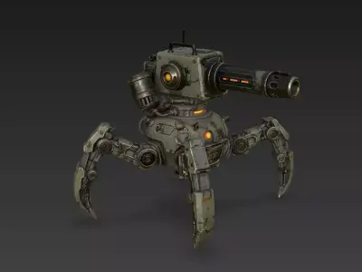 Sci-Fi Quadruped Mech Sentry  4K PBR High-Fidelity 3D Model 3D model