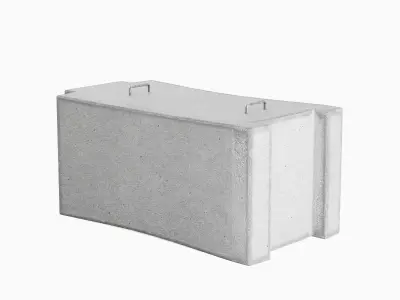 Concrete Traffic Barrier 02 Low-poly 3D model