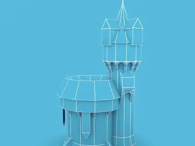Medieval Building 60 Church Low-poly 3D model
