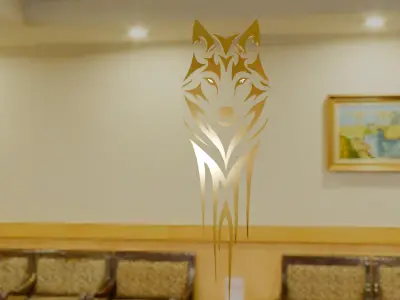 Stylized Wolf Head 3D Model Low-poly 3D model