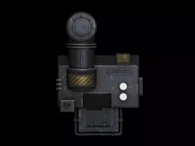 Sci-Fi-Industrial Pipe Low-poly 3D model
