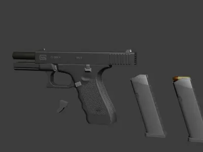 glock 17 gen 4 low poly Low-poly 3D model