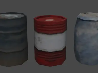 PS1 Low Poly Barrel Collection Free low-poly 3D model