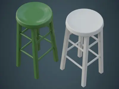 Stool 2C Low-poly 3D model