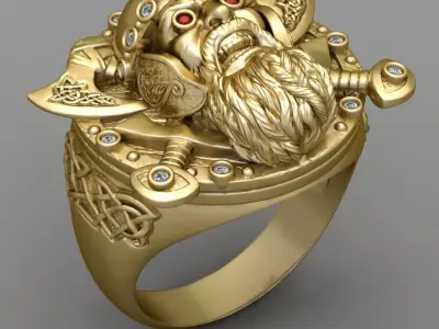 Antique Diamond Ottoman Ring 3D print model