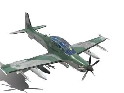 EMB 314 SUPER TUCANO BR Low-poly 3D model