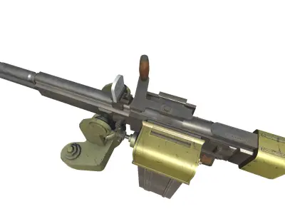 MCH-IL2-gun model 3d game ready model Low-poly 3D model Low-poly 3D model