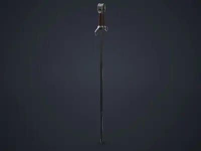 Scratched Sword PBR Low-poly 3D model