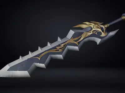 Futuristic Sword Low-poly 3D model 31