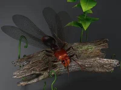 flying ant insect gameready bug wild kritrim 3D model