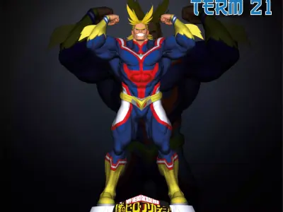 All Might Sculpture Scale 1-10 3D print model purchase
