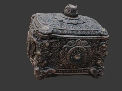 Ornate Box Scan Low-poly 3D model