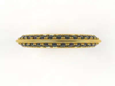 Antique Black Diamond Eternity Wedding Band 3D print model