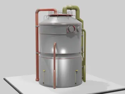 Low-Poly Industrial Storage Tank model Free low-poly 3D model
