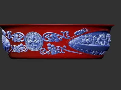 last Supper-Eucharistic Holy Bread Basket 3D print model