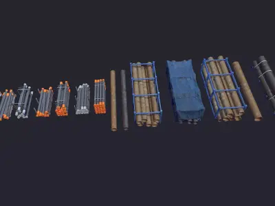 Storage Pipe Low-poly 3D model