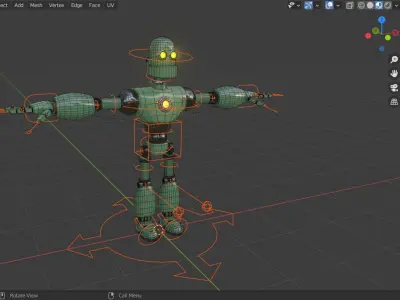Low Poly Robot Rigged and Animated  Low-poly 3D model