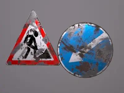 Traffic barriers Low-poly 3D model Low-poly 3D model purchase