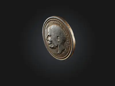 Old Coin Model Low-poly 3D model