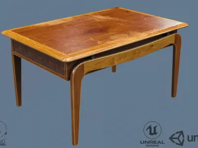 Old Cofee Table Low-poly 3D model