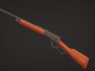 Style World - Action Lever Rifle - Rigged and Animated Low-poly 3D model