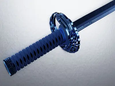Blue Crane Katana Free low-poly 3D model