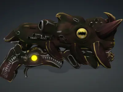 Squid Monster Gun Low-poly 3D model