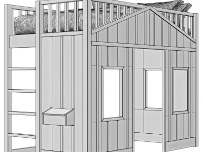 Modern Farmhouse Loft 3D model