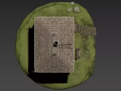 Stylized Medieval Slavic Log Hut  3D Model Low-poly 3D model