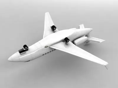 Dassault Falcon 2000 Aircraft  Low-poly 3D model
