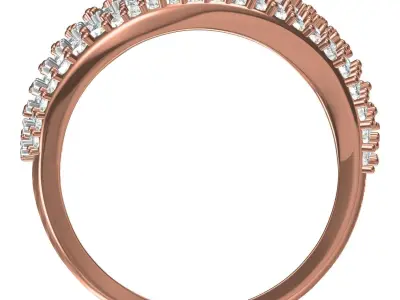 Antique Diamond Crossover Women Ring 3D print model