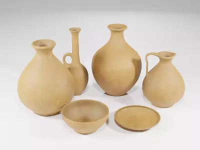 Jug vase earthenware Low-poly 3D model