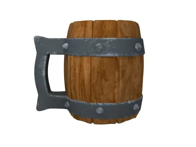 Medieval  Wooden Mug Cartoon 3D model