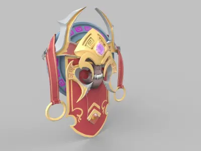  Stylized shield Low-poly 3D model