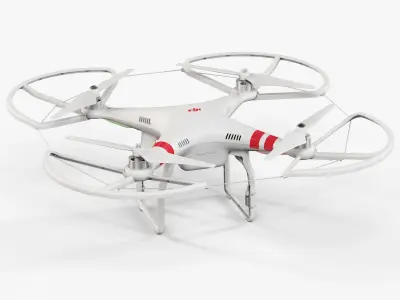 DJI Phantom 2 Quadcopter with Propeller Guard Low-poly 3D model