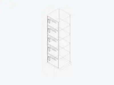 Locker - Plastic - Locka - Classic Extra - Five Tier Low-poly 3D model