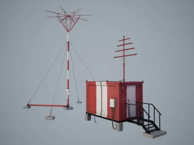 Non-directional Radio Beacon RMP-200 Low-poly 3D model